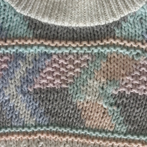 Vintage 90's Hand Knit Chunky Geometric Sweater - Jamie Scott- Medium - Picture 5 of 9